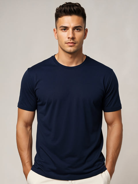ADRO Men's Cotton Plain T-Shirt