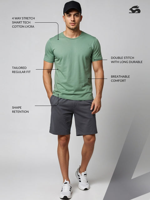 ADRO Men's Cotton Plain T-Shirt