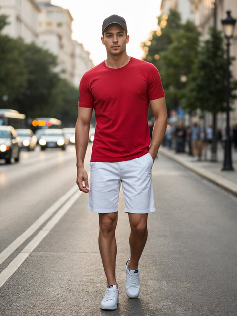 ADRO Men's Cotton Plain T-Shirt