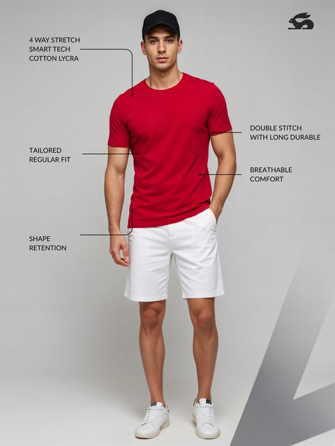 Adro Men’s Regular Fit T-Shirt | 180 GSM Cotton Lycra Premium Soft Fabric | Classic Round Neck Half Sleeve Tee