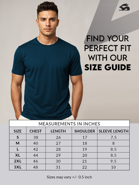 ADRO Men's Cotton Plain T-Shirt