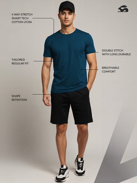 ADRO Men's Cotton Plain T-Shirt