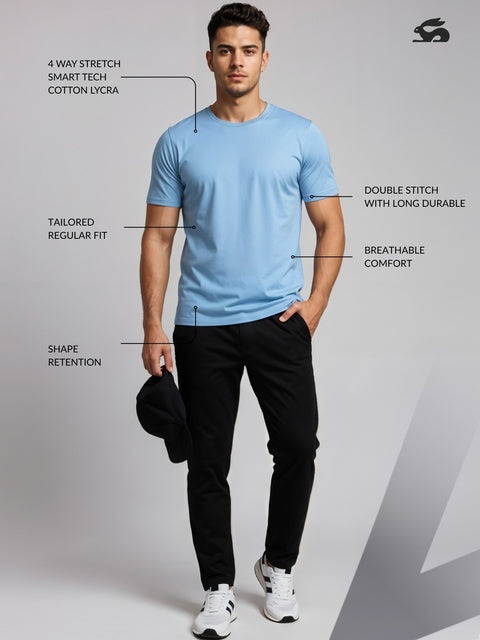 ADRO Men's Cotton Plain T-Shirt