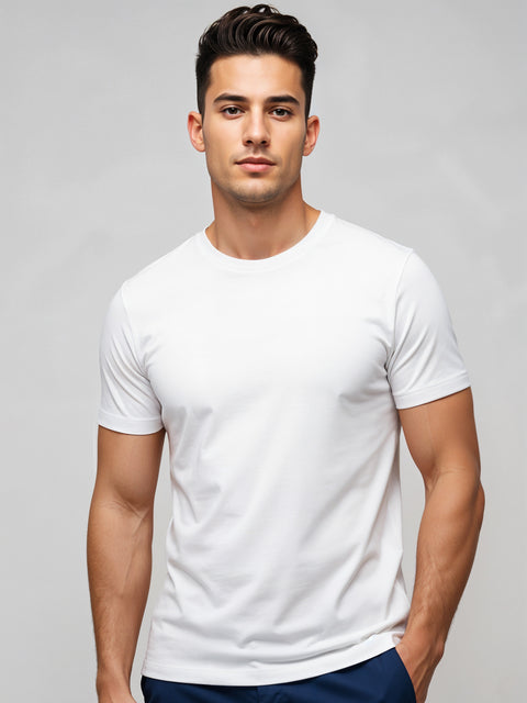 ADRO Men's Cotton Plain T-Shirt