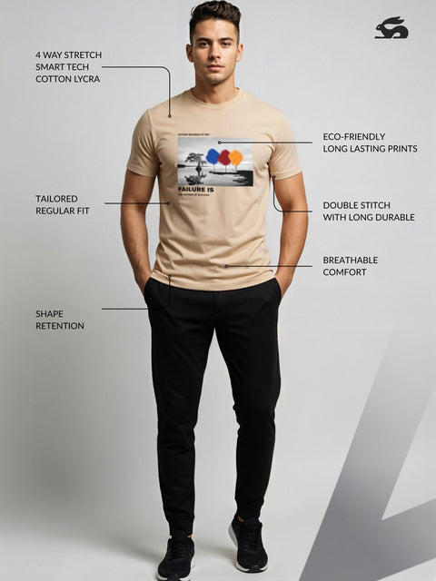 Adro Men’s Regular Fit T-Shirt – Motivational Quote Design | 180 GSM Cotton Lycra Motivational Graphic Tee