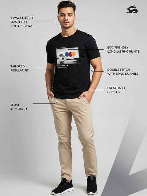 Adro Men’s Regular Fit T-Shirt – Motivational Quote Design | 180 GSM Cotton Lycra Motivational Graphic Tee
