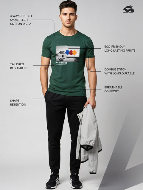 Adro Men’s Regular Fit T-Shirt – Motivational Quote Design | 180 GSM Cotton Lycra Motivational Graphic Tee