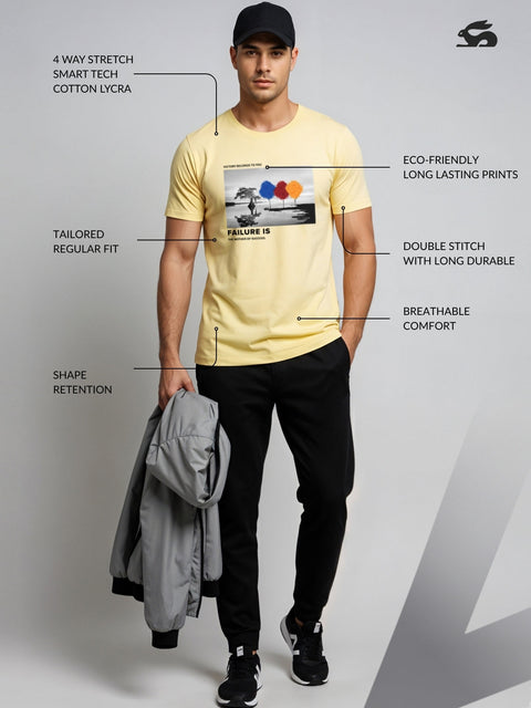 Adro Men’s Regular Fit T-Shirt – Motivational Quote Design | 180 GSM Cotton Lycra Motivational Graphic Tee