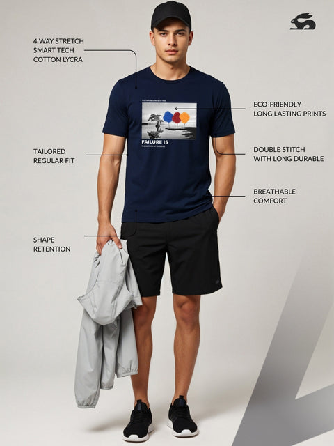 Adro Men’s Regular Fit T-Shirt – Motivational Quote Design | 180 GSM Cotton Lycra Motivational Graphic Tee