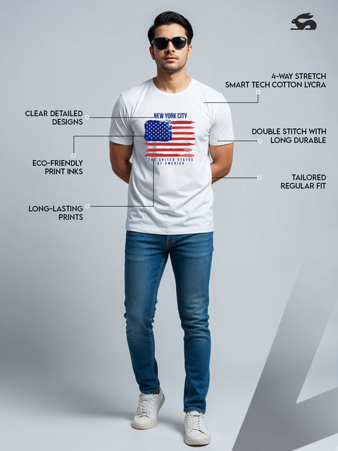 ADRO Mens Newyork Design Printed T-Shirts