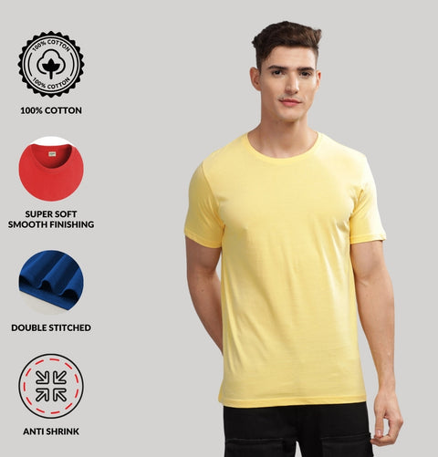 ADRO Mens T Shirts | Solid Tshirts for Men | Pure Cotton Lycra Fabric | 4 Way Stretch Smart tech Tshirt | Round Neck T-Shirt for Summer