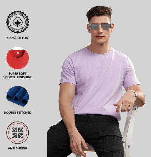 ADRO Mens T Shirts | Solid Tshirts for Men | Pure Cotton Lycra Fabric | 4 Way Stretch Smart tech Tshirt | Pack of 2 Round Neck T-Shirt for Summer