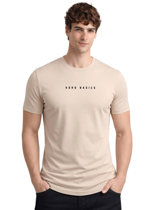 Adro Mens Minimal Printed T-Shirt | 100% Breathable Soft Cotton T shirt | Stylish Casual Tshirt for Summer Regular Fit Tee