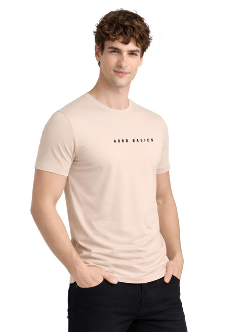 Adro Mens Minimal Printed T-Shirt | 100% Breathable Soft Cotton T shirt | Stylish Casual Tshirt for Summer Regular Fit Tee