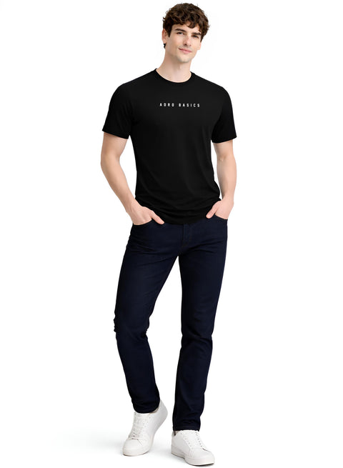 Adro Mens Minimal Printed T-Shirt | 100% Breathable Soft Cotton T shirt | Stylish Casual Tshirt for Summer Regular Fit Tee