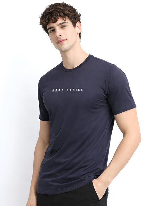Adro Mens Minimal Printed T-Shirt | 100% Breathable Soft Cotton T shirt | Stylish Casual Tshirt for Summer Regular Fit Tee