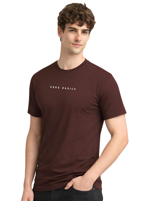 Adro Mens Minimal Printed T-Shirt | 100% Breathable Soft Cotton T shirt | Stylish Casual Tshirt for Summer Regular Fit Tee