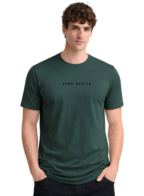 Adro Mens Minimal Printed T-Shirt | 100% Breathable Soft Cotton T shirt | Stylish Casual Tshirt for Summer Regular Fit Tee