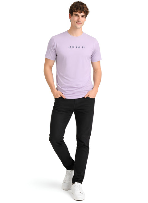 Adro Mens Minimal Printed T-Shirt | 100% Breathable Soft Cotton T shirt | Stylish Casual Tshirt for Summer Regular Fit Tee