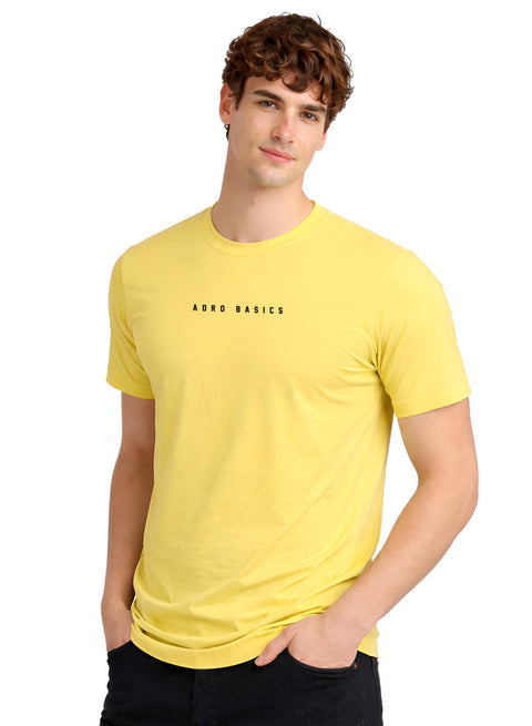 Adro Mens Minimal Printed T-Shirt | 100% Breathable Soft Cotton T shirt | Stylish Casual Tshirt for Summer Regular Fit Tee