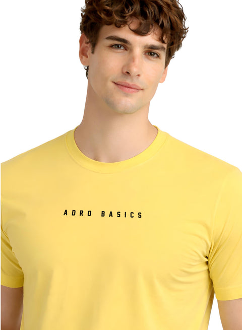 Adro Mens Minimal Printed T-Shirt | 100% Breathable Soft Cotton T shirt | Stylish Casual Tshirt for Summer Regular Fit Tee
