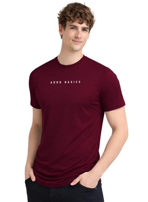 Adro Mens Minimal Printed T-Shirt | 100% Breathable Soft Cotton T shirt | Stylish Casual Tshirt for Summer Regular Fit Tee