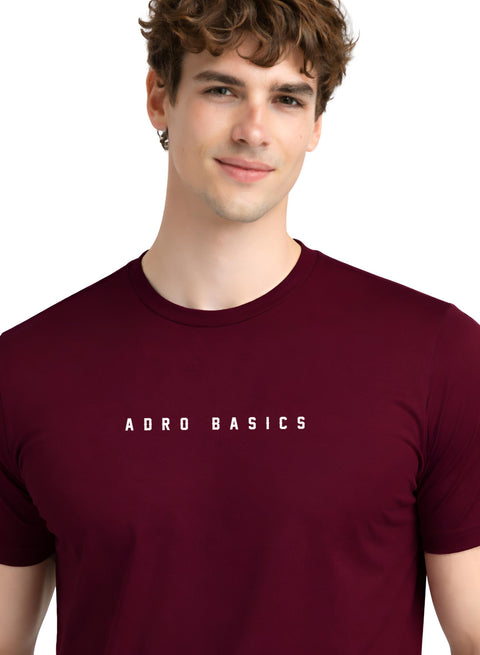 Adro Mens Minimal Printed T-Shirt | 100% Breathable Soft Cotton T shirt | Stylish Casual Tshirt for Summer Regular Fit Tee