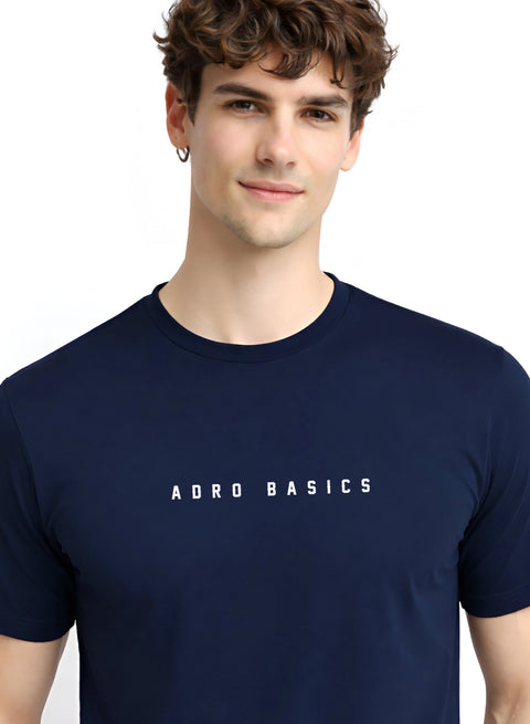 Adro Mens Minimal Printed T-Shirt | 100% Breathable Soft Cotton T shirt | Stylish Casual Tshirt for Summer Regular Fit Tee
