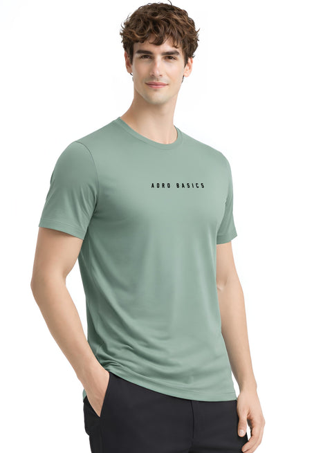Adro Mens Minimal Printed T-Shirt | 100% Breathable Soft Cotton T shirt | Stylish Casual Tshirt for Summer Regular Fit Tee