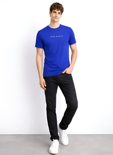 Adro Mens Minimal Printed T-Shirt | 100% Breathable Soft Cotton T shirt | Stylish Casual Tshirt for Summer Regular Fit Tee