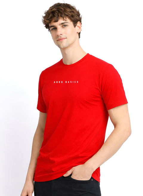 Adro Mens Minimal Printed T-Shirt | 100% Breathable Soft Cotton T shirt | Stylish Casual Tshirt for Summer Regular Fit Tee