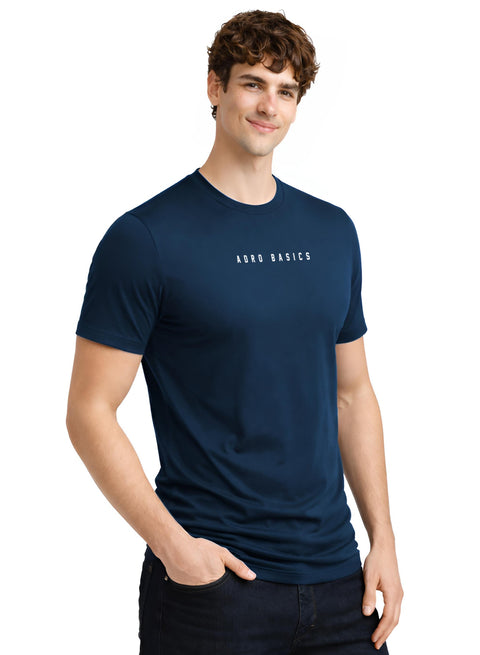 Adro Mens Minimal Printed T-Shirt | 100% Breathable Soft Cotton T shirt | Stylish Casual Tshirt for Summer Regular Fit Tee