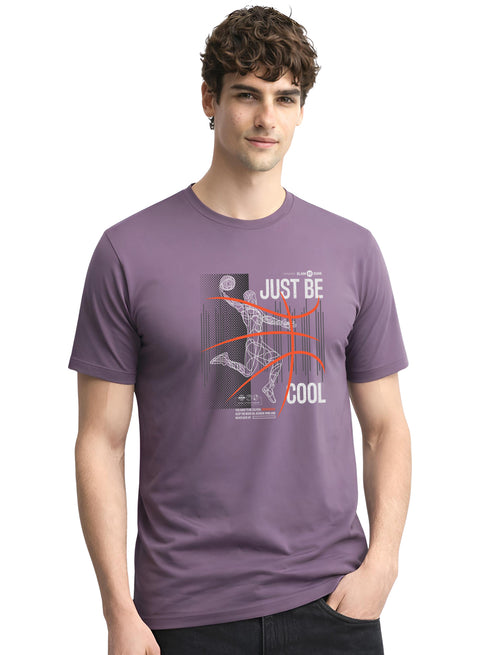 Adro Mens Printed T Shirt | Modern Graphic Streetwear Print | Cotton Casual Summer T-shirt| Stylish Trendy Regular Fit Tshirt Lilac