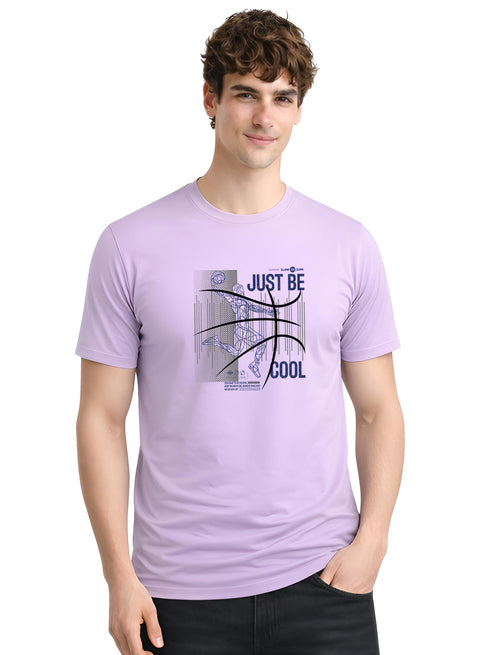 Adro Mens Printed T Shirt | Modern Graphic Streetwear Print | Cotton Casual Summer T-shirt| Stylish Trendy Regular Fit Tshirt Lavender