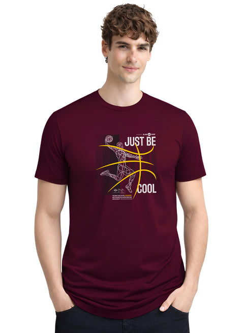 Adro Mens Printed T Shirt | Modern Graphic Streetwear Print | Cotton Casual Summer T-shirt| Stylish Trendy Regular Fit Tshirt Maroon