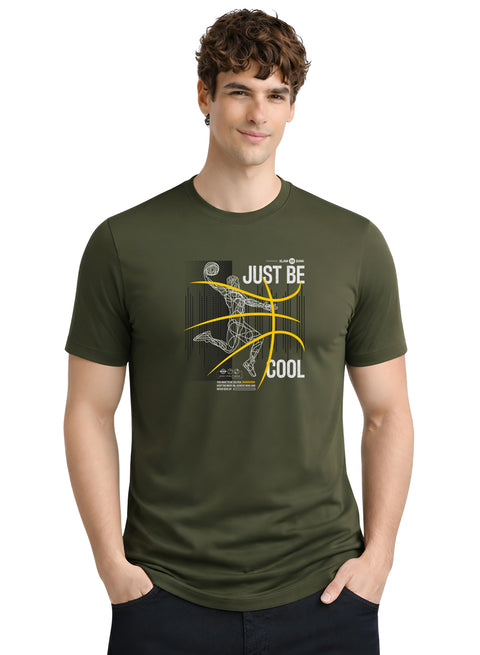 Adro Mens Printed T Shirt | Modern Graphic Streetwear Print | Cotton Casual Summer T-shirt| Stylish Trendy Regular Fit Tshirt Olive