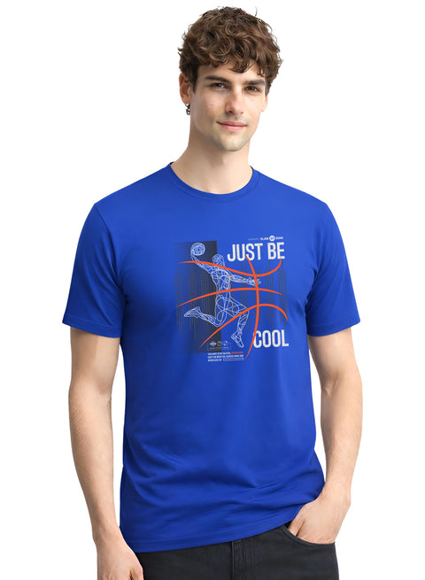 Adro Mens Printed T Shirt | Modern Graphic Streetwear Print | Cotton Casual Summer T-shirt| Stylish Trendy Regular Fit Tshirt Royal Blue