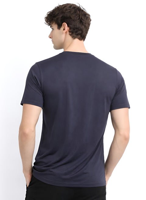 Adro Mens Chest Printed Tshirt | Minimal Graphic 100% Cotton Casual Travel T-shirt | Stylish Explorer Look Summer T shirt for Men