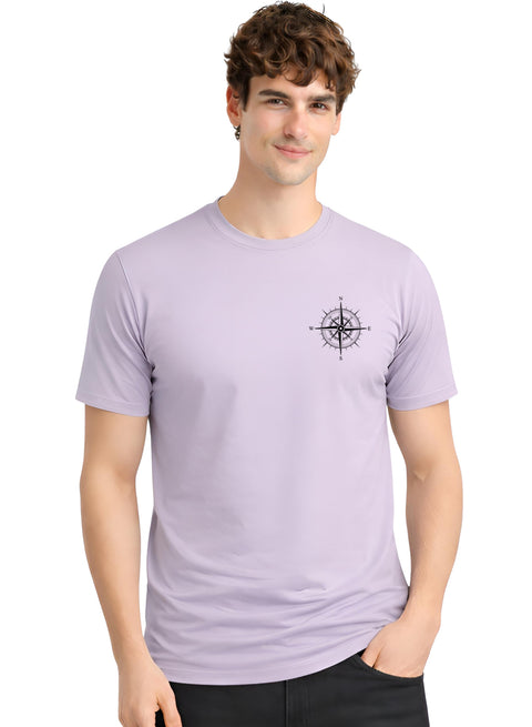 Adro Mens Chest Printed Tshirt | Minimal Graphic 100% Cotton Casual Travel T-shirt | Stylish Explorer Look Summer T shirt for Men