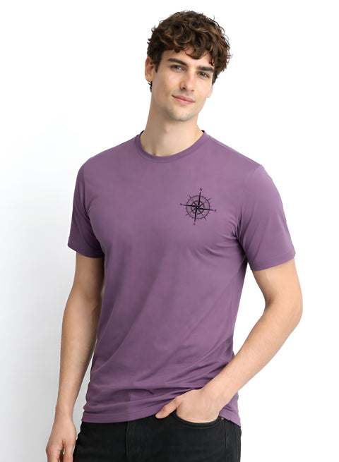 Adro Mens Chest Printed Tshirt | Minimal Graphic 100% Cotton Casual Travel T-shirt | Stylish Explorer Look Summer T shirt for Men