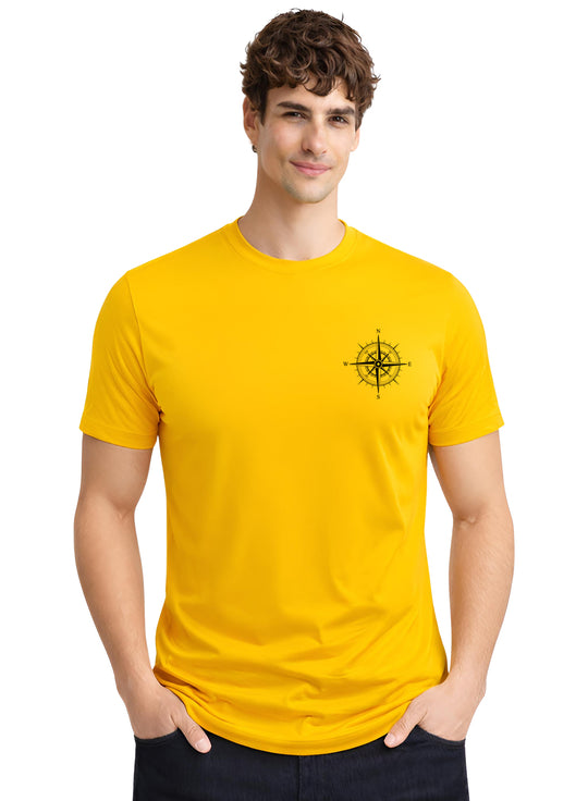 Adro Mens Chest Printed Tshirt | Minimal Graphic 100% Cotton Casual Travel T-shirt | Stylish Explorer Look Summer T shirt for Men