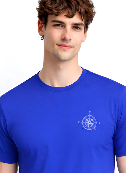 Adro Mens Chest Printed Tshirt | Minimal Graphic 100% Cotton Casual Travel T-shirt | Stylish Explorer Look Summer T shirt for Men