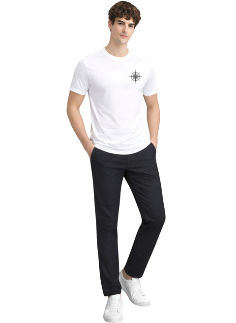 Adro Mens Chest Printed Tshirt | Minimal Graphic 100% Cotton Casual Travel T-shirt | Stylish Explorer Look Summer T shirt for Men