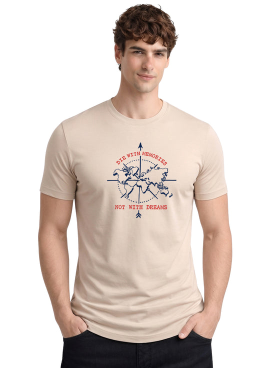 Adro Mens Printed T-Shirt | Graphic Cotton Regular Fit Tshirt for Summer | Stylish Casual Comfortable | Travel Quote T shirt for Men