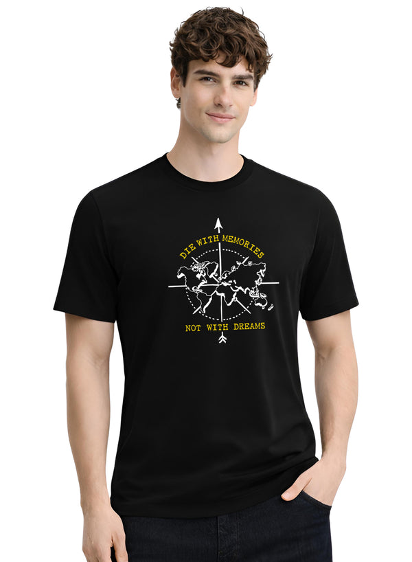 Adro Mens Printed T-Shirt | Graphic Cotton Regular Fit Tshirt for Summer | Stylish Casual Comfortable | Travel Quote T shirt for Men