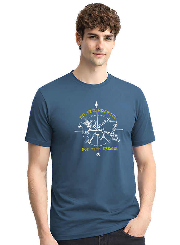 Adro Mens Printed T-Shirt | Graphic Cotton Regular Fit Tshirt for Summer | Stylish Casual Comfortable | Travel Quote T shirt for Men