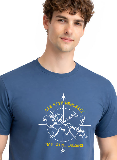 Adro Mens Printed T-Shirt | Graphic Cotton Regular Fit Tshirt for Summer | Stylish Casual Comfortable | Travel Quote T shirt for Men