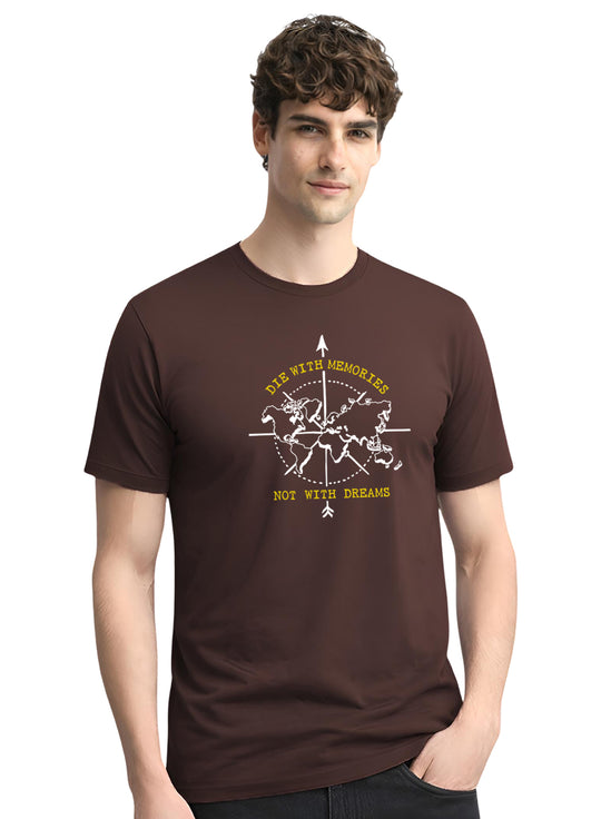 Adro Mens Printed T-Shirt | Graphic Cotton Regular Fit Tshirt for Summer | Stylish Casual Comfortable | Travel Quote T shirt for Men