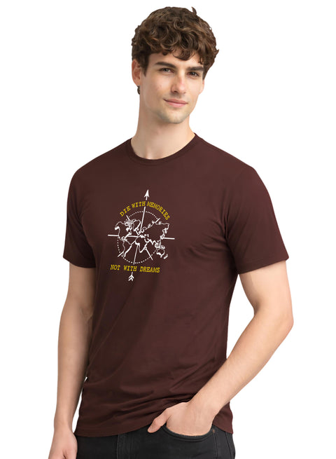 Adro Mens Printed T-Shirt | Graphic Cotton Regular Fit Tshirt for Summer | Stylish Casual Comfortable | Travel Quote T shirt for Men