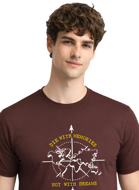 Adro Mens Printed T-Shirt | Graphic Cotton Regular Fit Tshirt for Summer | Stylish Casual Comfortable | Travel Quote T shirt for Men